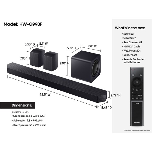 SOUNDBAR SAMSUNG HW-Q990F BLACK 11.1.4
